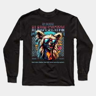 Bark Alert Chinese Crested Dog Long Sleeve T-Shirt